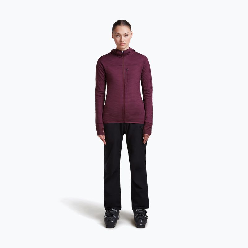 Дамски суитшърт за трекинг Icebreaker Merino 300 Realfleece Descender Zip Hoodie dark berry 2