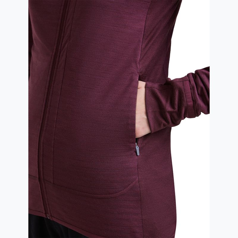 Дамски суитшърт за трекинг Icebreaker Merino 300 Realfleece Descender Zip Hoodie dark berry 10