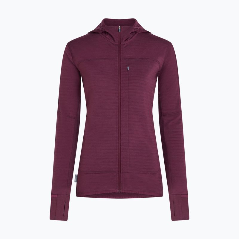 Дамски суитшърт за трекинг Icebreaker Merino 300 Realfleece Descender Zip Hoodie dark berry 11