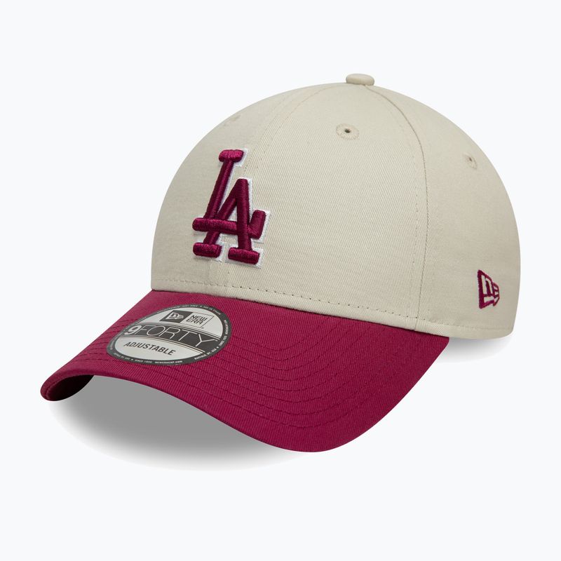 New Era WS Patch 9Forty Los Angeles Dodgers бейзболна шапка светло бежова 3