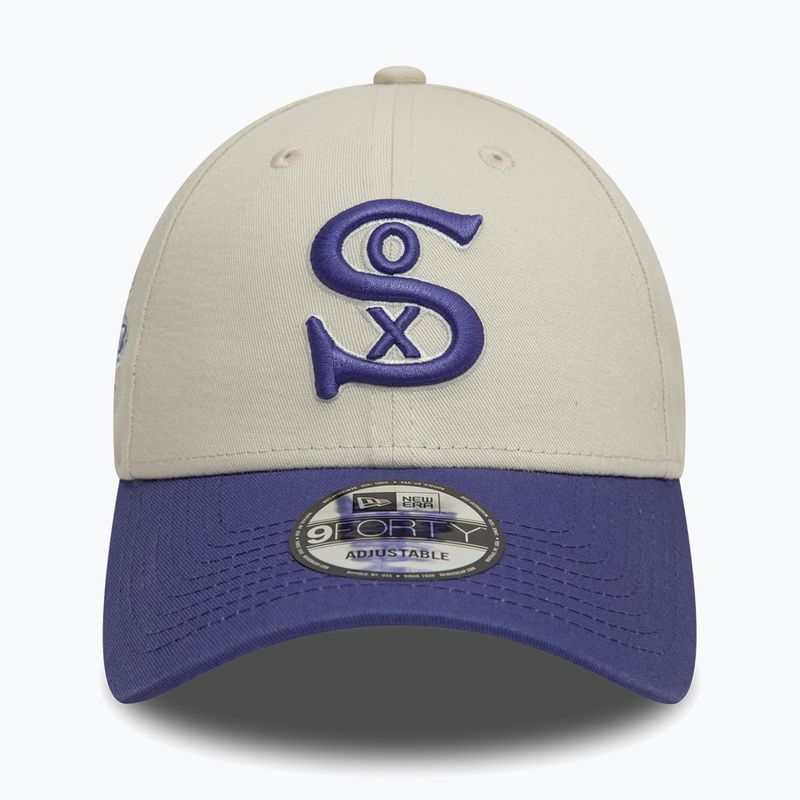 New Era WS Patch 9Forty Чикаго Уайт Сокс бейзболна шапка светло бежова 3