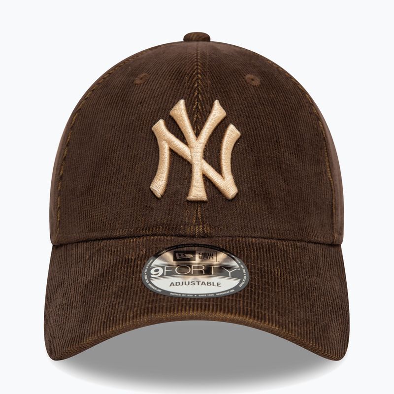 New Era Двуцветна корда 9Forty New York Yankees бейзболна шапка тъмно кафява 3