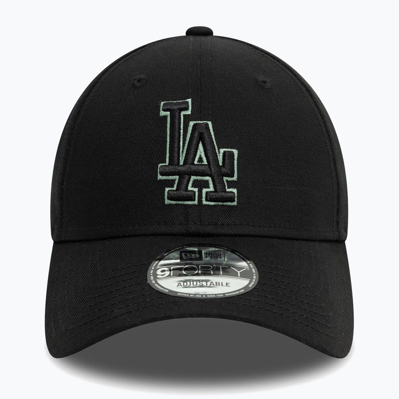 New Era Team Outline 9Forty Los Angeles Dodgers бейзболна шапка черна 2