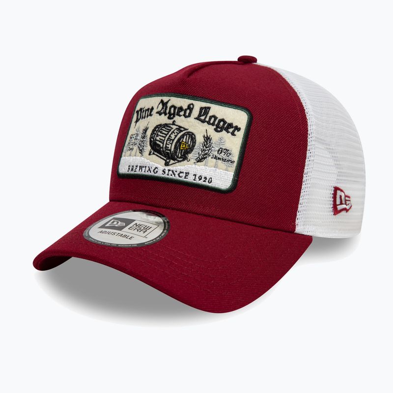 New Era NE Реколта Trucker бейзболна шапка тъмно червено 3