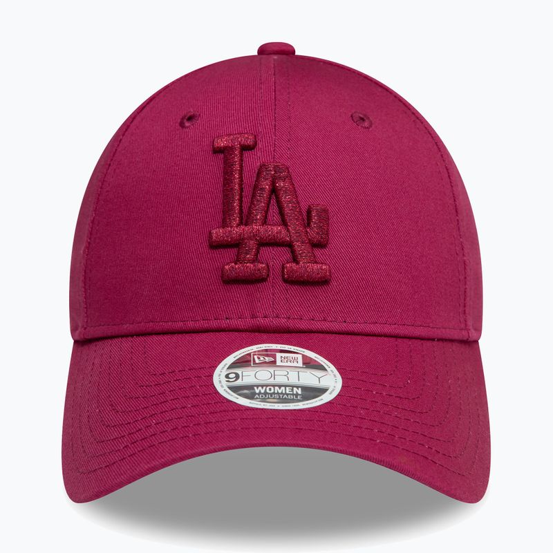 New Era Metallic Logo 9Forty Los Angeles Dodgers бейзболна шапка тъмночервена 3