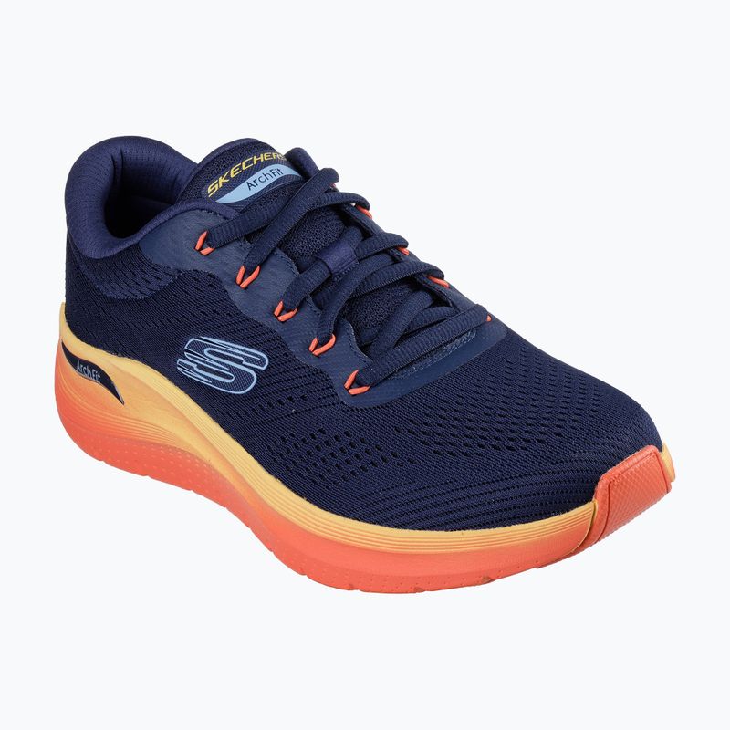 Мъжки обувки SKECHERS Arch Fit 2.0 navy leather/multi trim 2