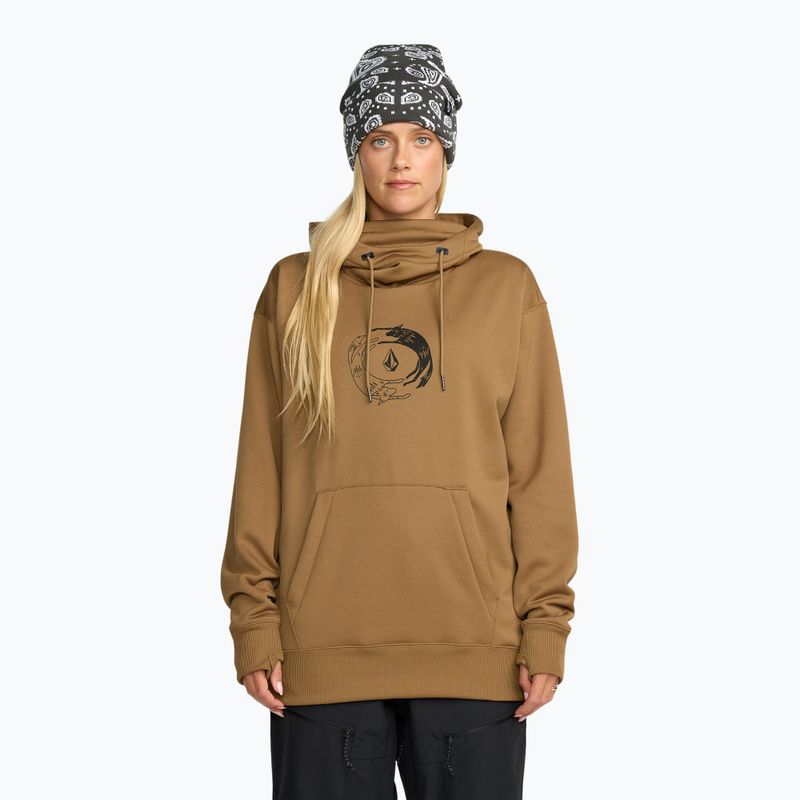 Дамски суитшърт за сноуборд Volcom Riding Hydro P/O bronze