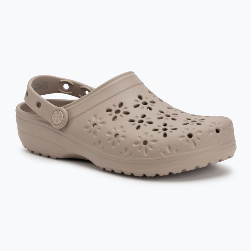 Crocs Classic Floral Cutout Clog джапанки сиво 2