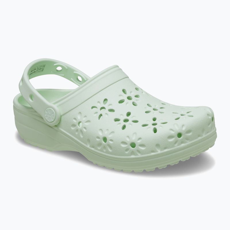 Crocs Classic Floral Cutout Clog джапанки с нефритена окраска