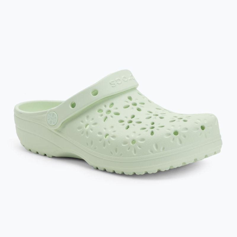 Crocs Classic Floral Cutout Clog джапанки с нефритена окраска