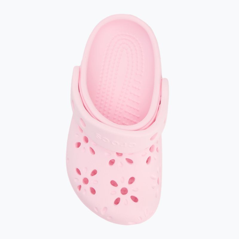 Crocs Classic Floral Cutout Clog Kids Toddler джапанки розово мляко 6