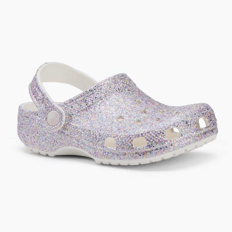Детски чехли Crocs Classic Fantasy Glitter white 2