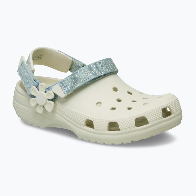 Детски чехли Crocs Classic Denim Flower Adjutment Backstrap summit white 9