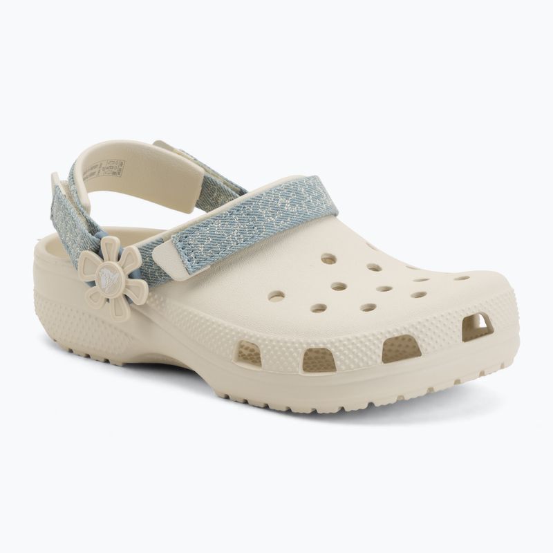 Детски чехли Crocs Classic Denim Flower Adjutment Backstrap summit white 2