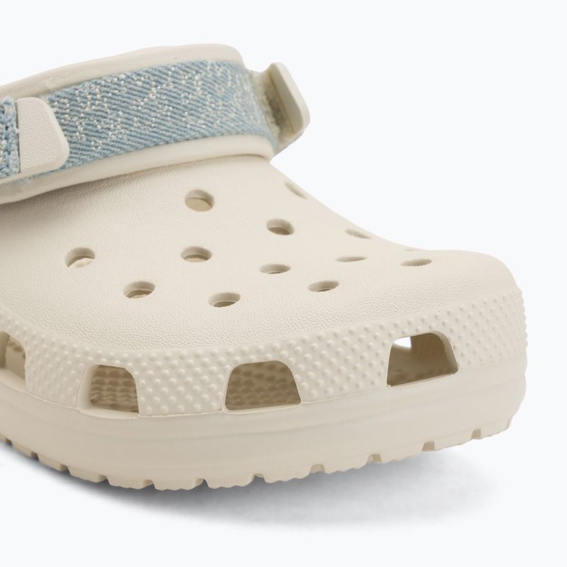 Детски чехли Crocs Classic Denim Flower Adjutment Backstrap summit white 8