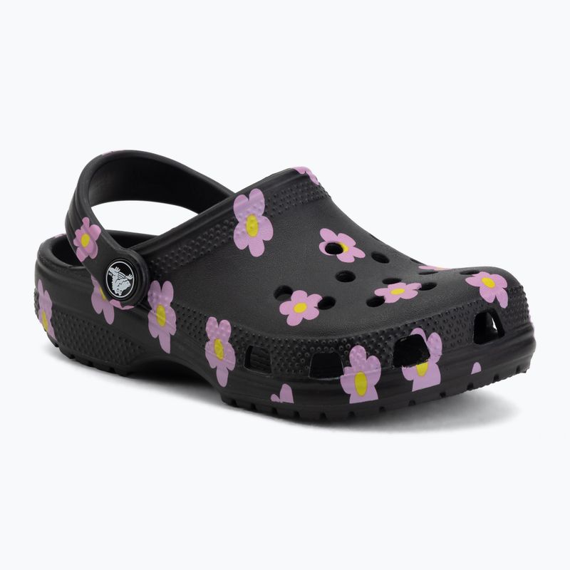 Детски чехли Crocs Classic Flower black 2