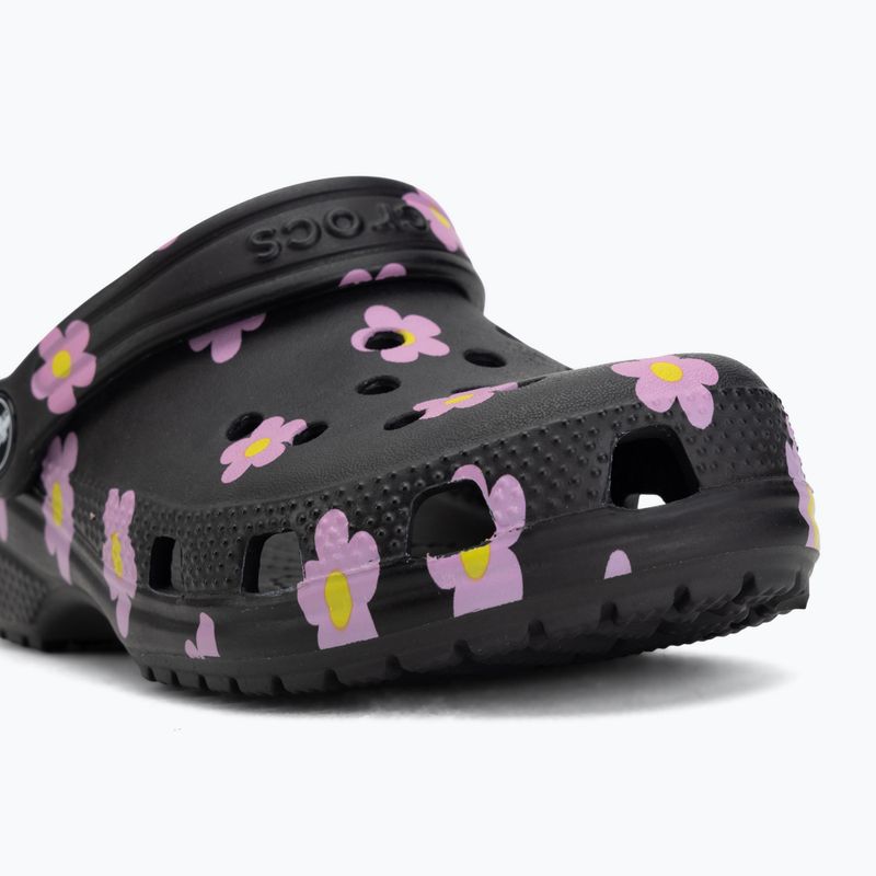 Детски чехли Crocs Classic Flower black 8