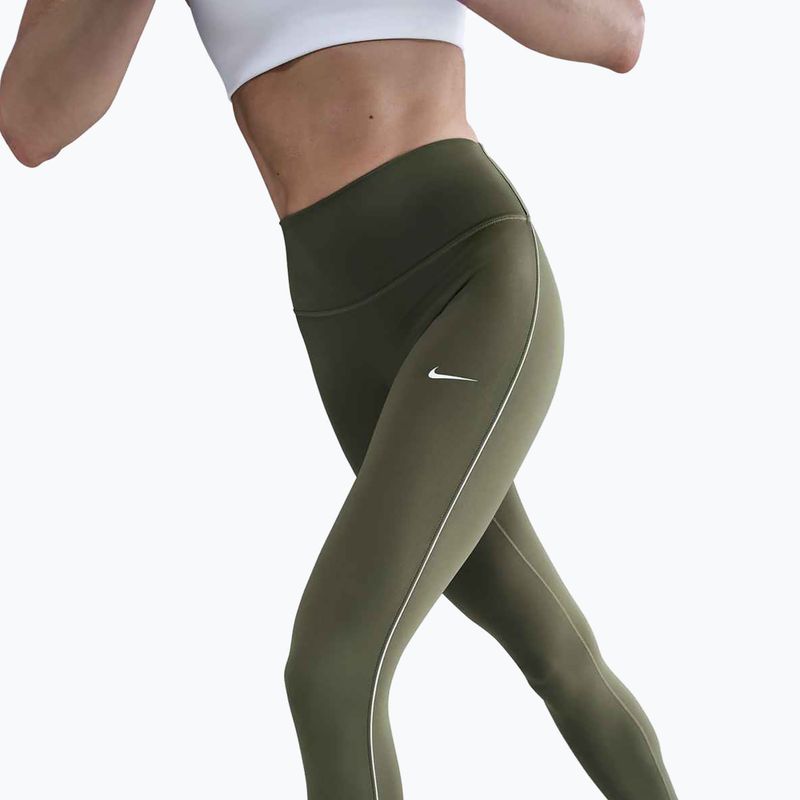 Дамски клин Nike One High-Waisted medium olive/white 3