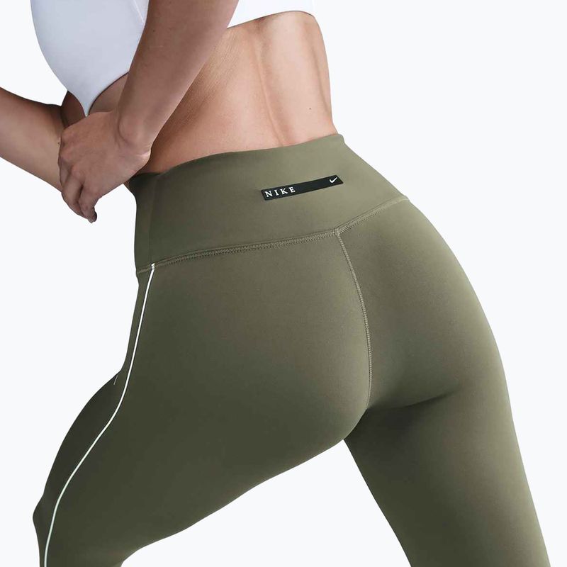 Дамски клин Nike One High-Waisted medium olive/white 4