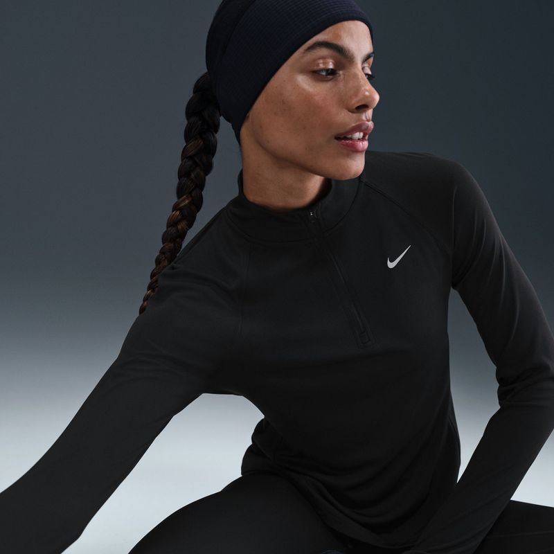 Дамска блуза с дълъг ръкав за бягане Nike Tempo Swoosh Run Dri-Fit 1/4-Zip black/white 4
