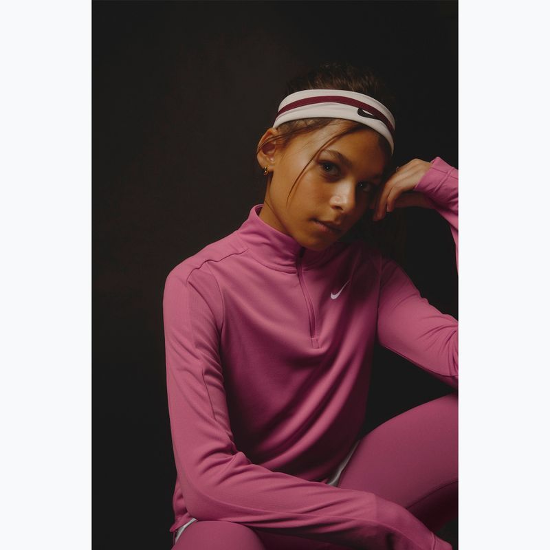 Детска блуза с дълъг ръкав за тренировка Nike Dri-Fit 1/4 Zip sweet beet/white 7