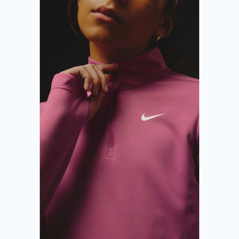 Детска блуза с дълъг ръкав за тренировка Nike Dri-Fit 1/4 Zip sweet beet/white 8