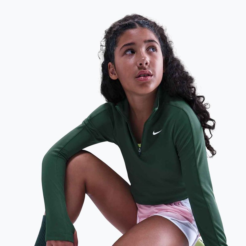 Детска блуза с дълъг ръкав за тренировка Nike Dri-Fit 1/4 Zip fir/white 6