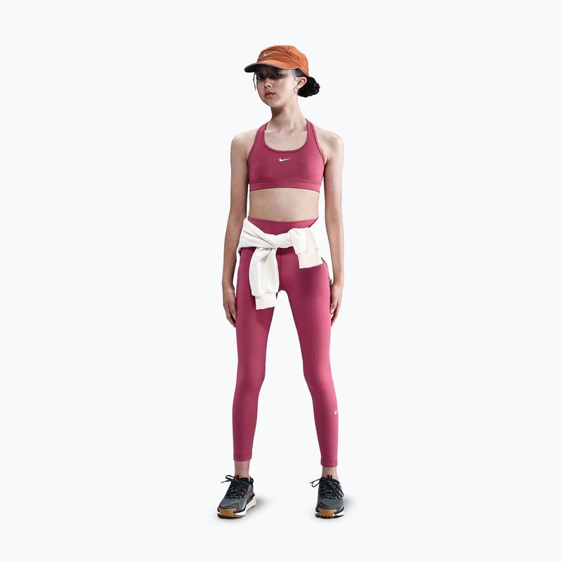 Детски клин Nike One Dri-Fit High-Waisted sweet beet/white 2