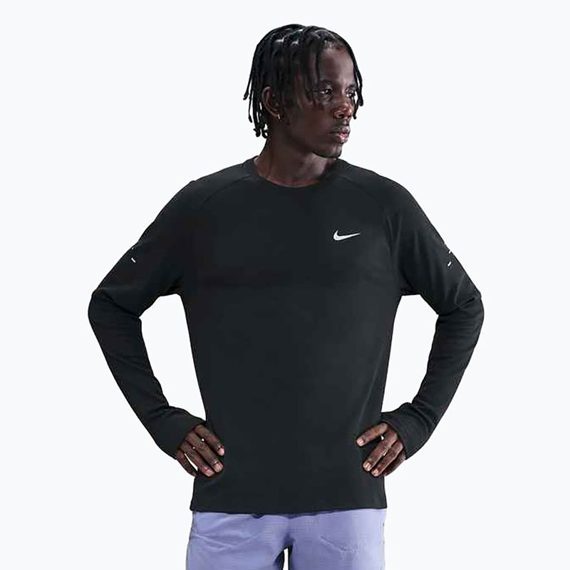 Мъжки Nike Stride Dri-Fit Waffle Crew за бягане с дълъг ръкав black