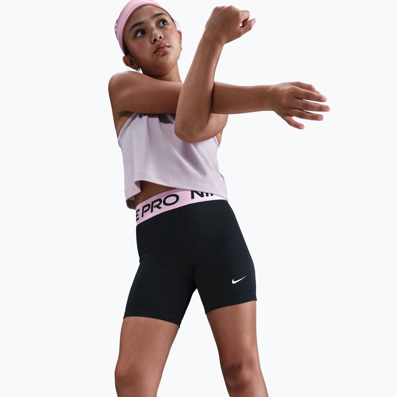 Детски шорти Nike Pro Dri-Fit 5" black/med soft pink/white 4