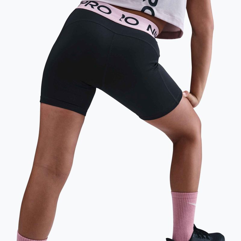 Детски шорти Nike Pro Dri-Fit 5" black/med soft pink/white 5