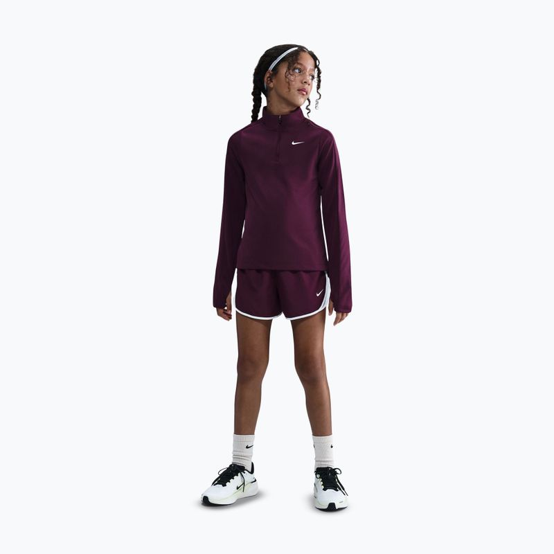 Детска блуза с дълъг ръкав за тренировка Nike Dri-Fit 1/4 Zip bordeaux/white 2