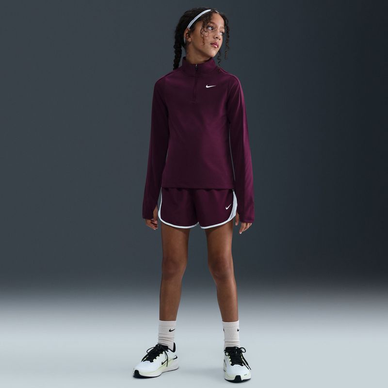 Детска блуза с дълъг ръкав за тренировка Nike Dri-Fit 1/4 Zip bordeaux/white 7