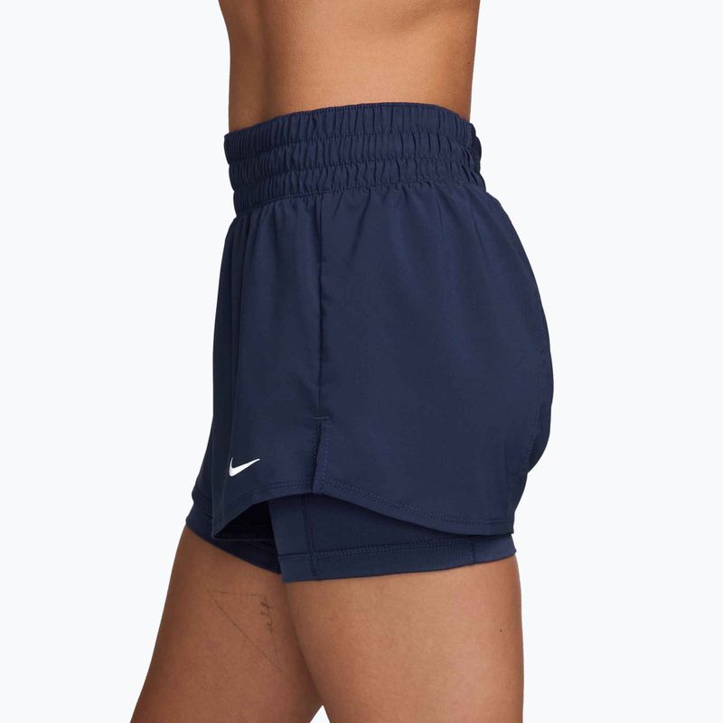 Дамски шорти за бягане Nike One Dri-FIT 2IN1 midnight navy/white 3