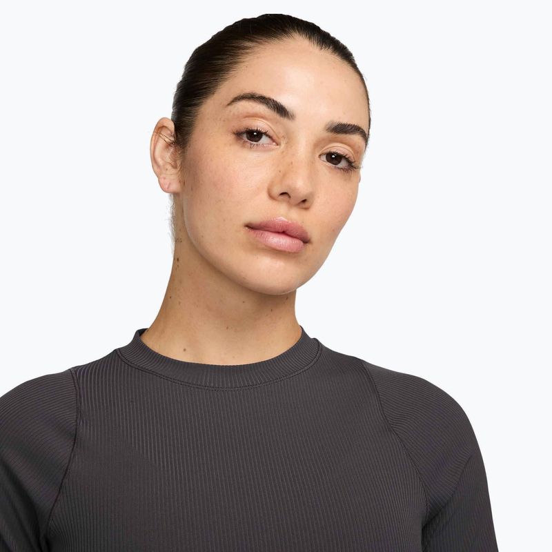 Дамска тениска Nike Zenvy Rib Dri-Fit thunder grey/white 3