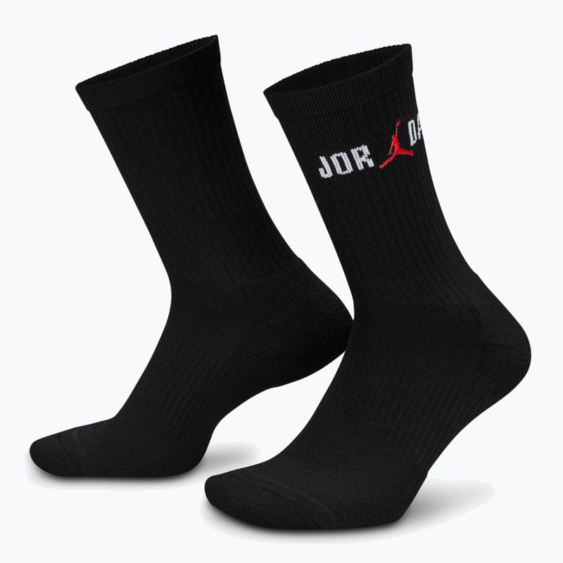 Skarpety Nike Jordan Everyday Crew 1 para black/white/university red