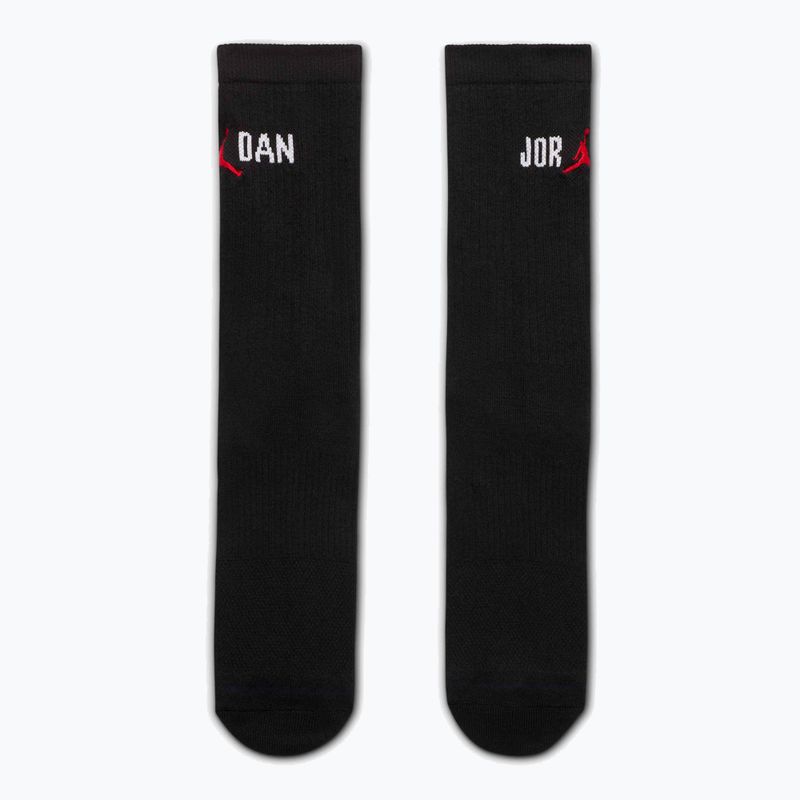 Чорапи  Jordan Everyday Crew 1 pair black/white/university red 2