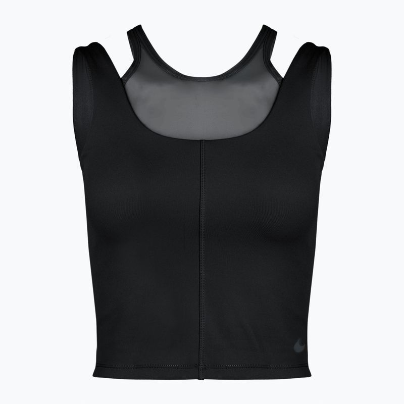 Дамски топ за тренировка Nike One Fitted Dri-Fit Cropped Tank black/dark smoke grey 6