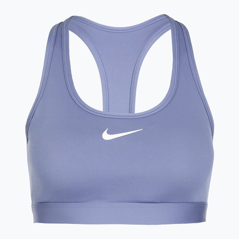 Спортен сутиен Nike Swoosh Medium Support в цвят светлосиньо/бяло 6