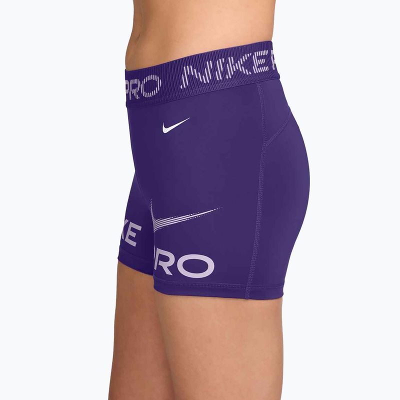 Дамски шорти Nike Pro Mid-Rise Biker 3" court purple/doll/white 4