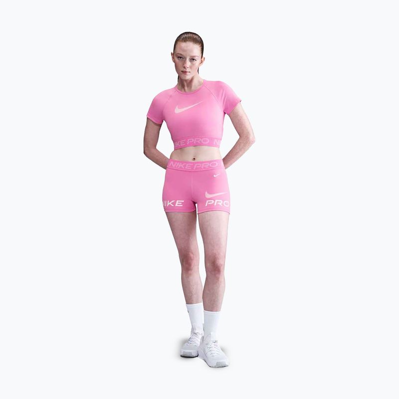Дамски топ за тренировка Nike Pro Dri-Fit Graphic Cropped playful pink/pink foam/white 2