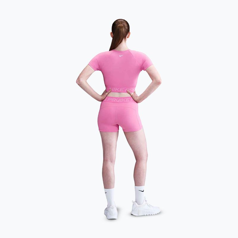Дамски топ за тренировка Nike Pro Dri-Fit Graphic Cropped playful pink/pink foam/white 3