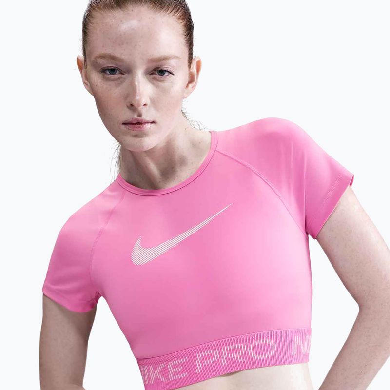 Дамски топ за тренировка Nike Pro Dri-Fit Graphic Cropped playful pink/pink foam/white 4