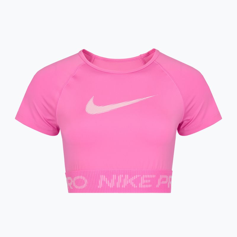 Дамски топ за тренировка Nike Pro Dri-Fit Graphic Cropped playful pink/pink foam/white 7