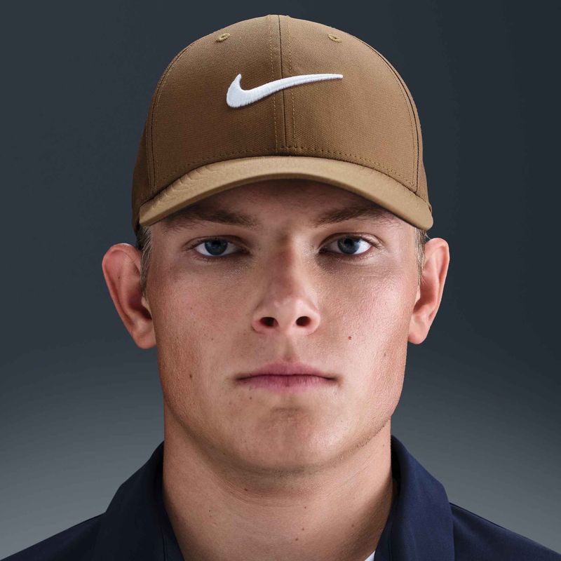 Nike Dri-FIT Club бейзболна шапка мъх кафяво/бяло 7
