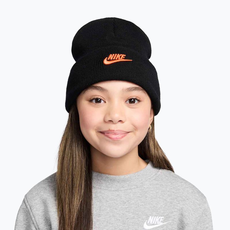 Детска зимна шапка Nike Peak black/safety orange 2