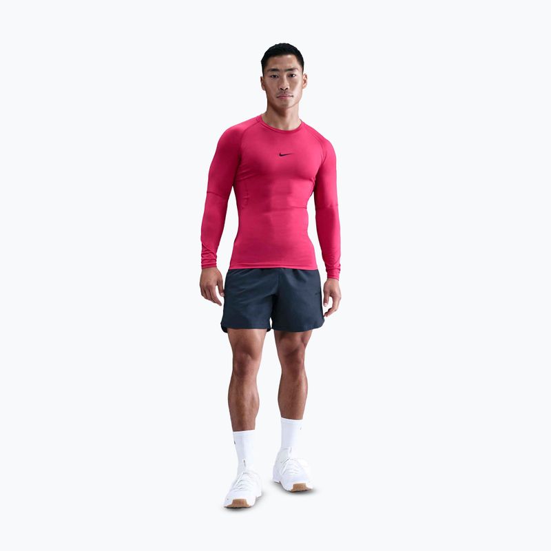 Мъжка блуза с дълъг ръкав за тренировка Nike Pro Dri-Fit Tight Fitness rush pink/black 2