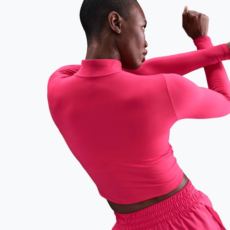 Дамска блуза с дълъг ръкав Nike One Fitted Dri-Fit 1/4 Zip Mid Layer rush pink/white 4