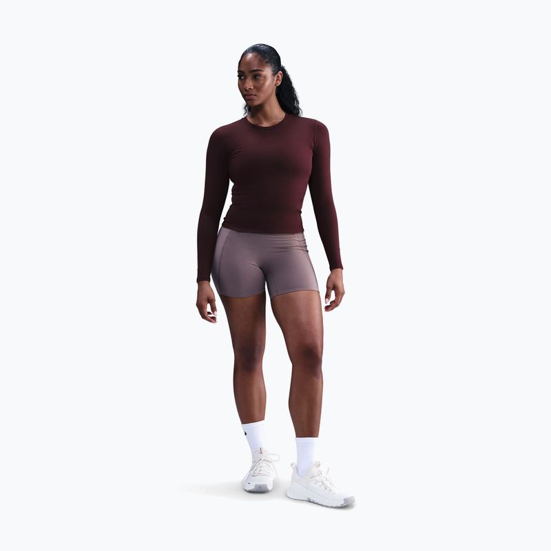 Дамска блуза с дълъг ръкав Nike One Fitted Dri-Fit burgundy crush/white 2