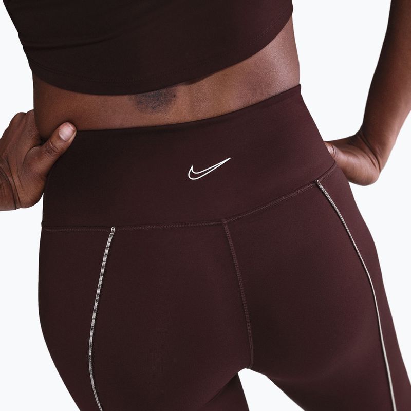 Дамски клин Nike One High-Waisted burgundy crush 5